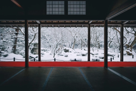 亚洲建筑 冬天 雪 树木 室内设计 电脑壁纸 4K壁纸 4000x2666