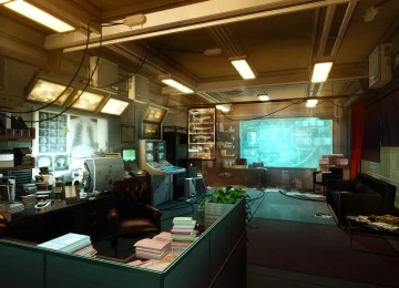 室内 未来 射线 办公室 游戏CG 科幻  电脑壁纸 4K壁纸  3840x2160