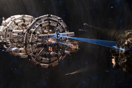 小行星 文明 圆顶 空间站 宇宙 飞船 4K壁纸 4096x2160