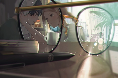 动漫女孩 眼镜 动漫情侣 动漫男孩  电脑壁纸 4K壁纸 4093x2894