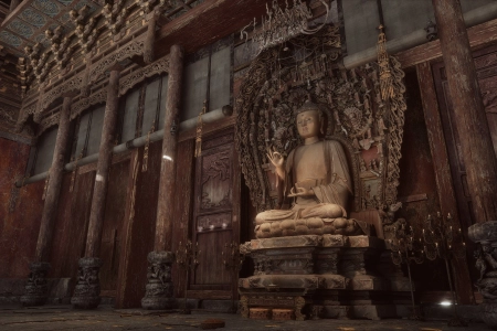 佛陀 黑色神话 悟空 游戏 电脑游戏 雕像 佛教 屏幕截图 建筑 柱子 蜡烛 CGI 4K壁纸 3840x2160