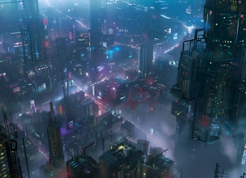 AI艺术 赛伯朋克 城市 概念艺术 插图 电脑壁纸 4K壁纸  5824x3264