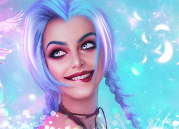 女人 金 英雄联盟 仙女 灯 五颜六色 4K壁纸  3840x2160