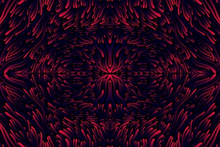 数字艺术 结构 抽象 红色 蓝色 波浪 对称 触手 4K壁纸 6912x4320