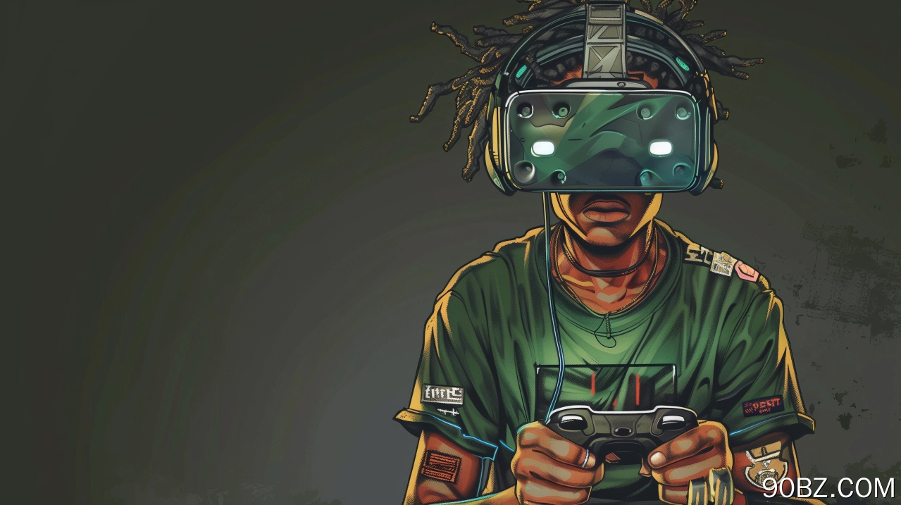 游戏玩家 辫子 插图 VR耳机 虚拟现实耳机 控制器 视频游戏 电脑壁纸 4K壁纸