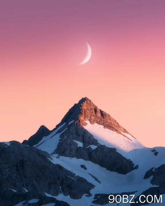巅峰 摄影 山脉 风景 月亮 雪 自然 手机壁纸 4K壁纸