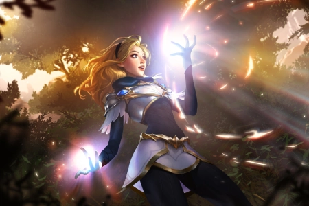 奇幻女孩 鲁尼特拉传奇 英雄联盟 电脑游戏 奇幻艺术  4K壁纸 3840x2160