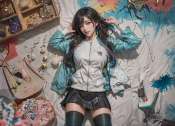 模特 蓝眼睛 躺下 仰卧 艺术 俯视 4K壁纸  3840x2160
