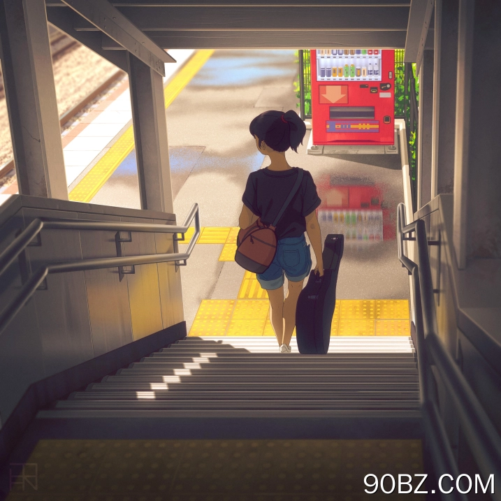 动漫 女孩 地铁 手机壁纸 4K壁纸