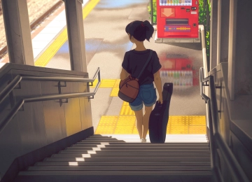 动漫 女孩 地铁 手机壁纸 4K壁纸  4096x4096