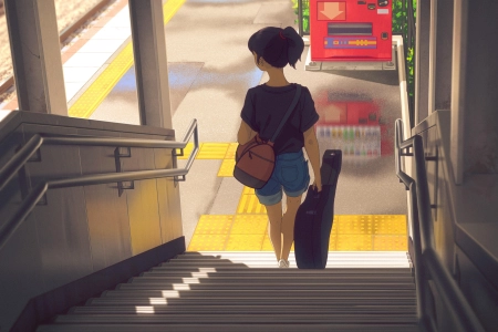 动漫 女孩 地铁 手机壁纸 4K壁纸 4096x4096