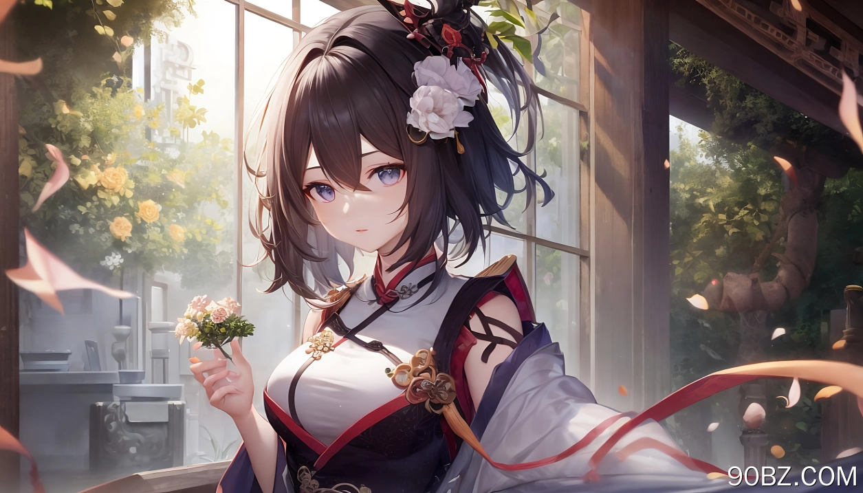 汉服 艺术 小说 服饰 动漫 女孩 花 花瓣 旗袍 4K壁纸