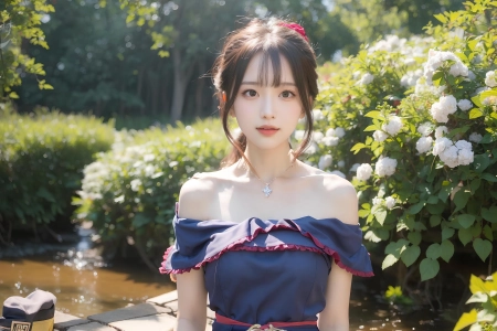  AI艺术 女孩 人物 绿色 花 风景 可爱 长发 电脑壁纸 4K壁纸 3840x2160