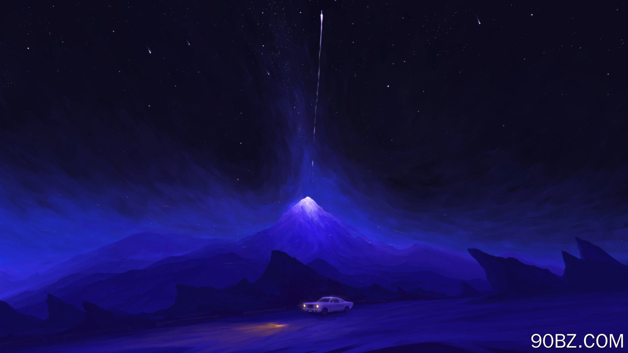 插图 风景 自然 夜 夜景 山 车辆 汽车 电脑壁纸 4K壁纸