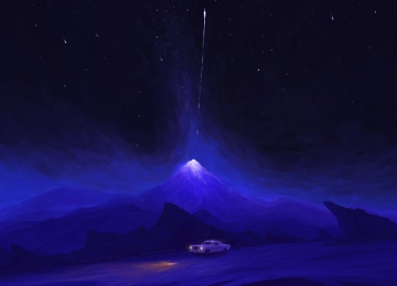 插图 风景 自然 夜 夜景 山 车辆 汽车 电脑壁纸 4K壁纸  3840x2160