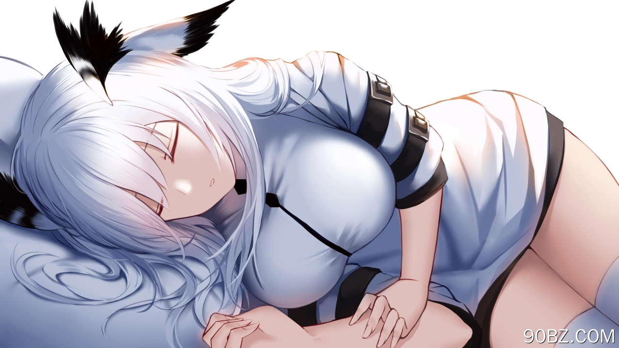 长发 白色头发 动漫 女孩 AI艺术 肖像 简单背景 明日方舟 4K壁纸