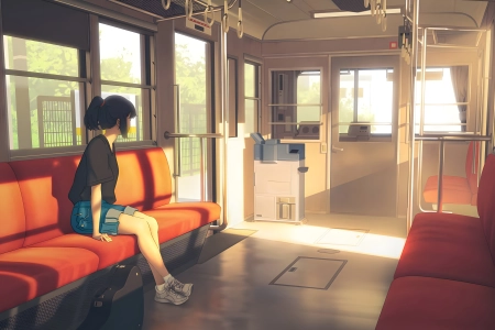 火车 动漫 动漫女孩 电脑壁纸 4K壁纸 5760x3240