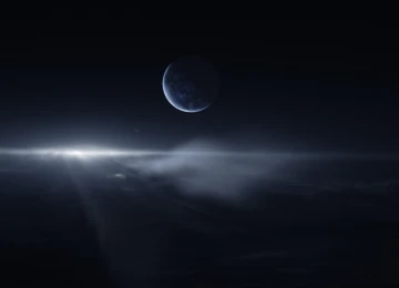 星空 太空 伽利 星星 月亮 星云 云 月光 太空艺术 AI艺术 4K壁纸  5120x2880