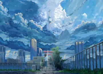 天空 雨 城市 动漫  电脑壁纸 4K壁纸  3840x2160