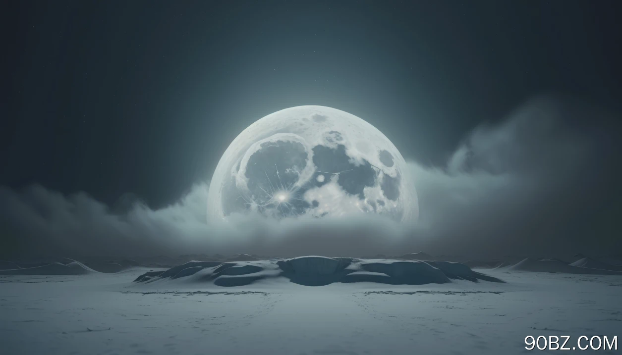 艺术 云 月亮 行星 冬天 雪 简单背景 极简主义 4K壁纸