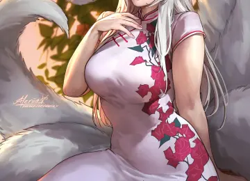 原创 角色 幻想 女孩 艺术品 绘画 尾巴 旗袍 手机壁纸 4K壁纸  4392x6200