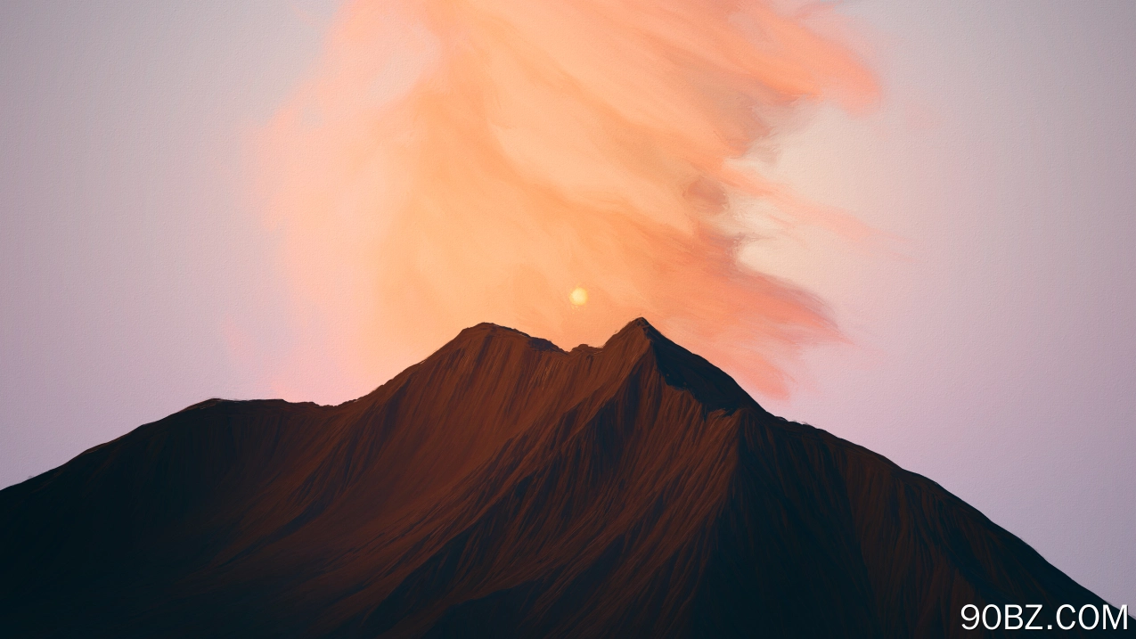 插图 数字绘画 风景 自然 山脉 日落 太阳 云 天空 绘画 4K壁纸