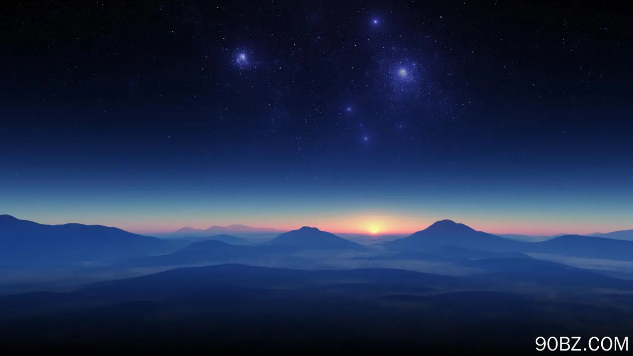 催眠 AI艺术 图片 插图 自然 风景 山脉 夜晚 星星  电脑壁纸 4K壁纸