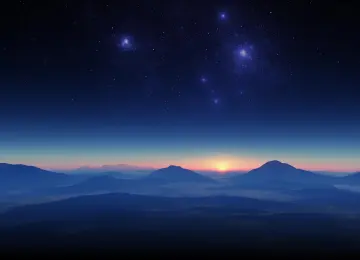 催眠 AI艺术 图片 插图 自然 风景 山脉 夜晚 星星  电脑壁纸 4K壁纸  3840x2160