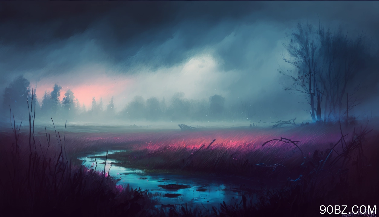 艺术 云 风景 插图 自然 树木 4K壁纸