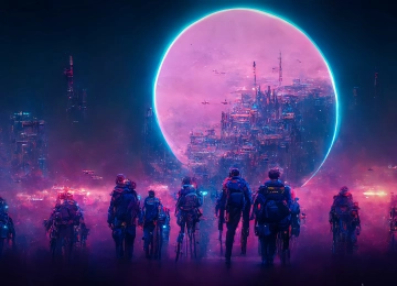 赛博朋克 霓虹灯 技术 门户 未来主义 AI艺术 艺术  电脑壁纸 4K壁纸  4096x2304