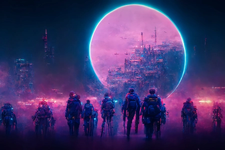 赛博朋克 霓虹灯 技术 门户 未来主义 AI艺术 艺术  电脑壁纸 4K壁纸 4096x2304