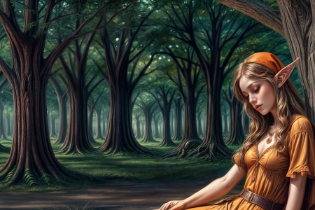 精灵 女人 奇幻艺术 森林 AI艺术 电脑壁纸 4K壁纸 3840x2160