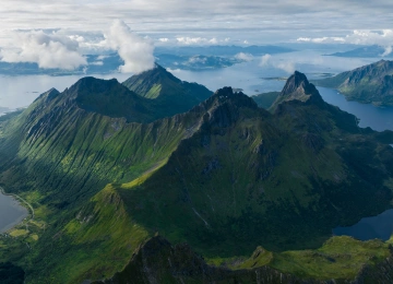 挪威  山脉 风景 峡湾 自然 海洋 天空 云  电脑壁纸 4K壁纸  3840x2160