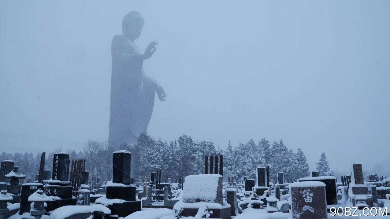 佛像 雕像 墓碑 雪  电脑壁纸 4K壁纸