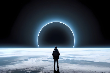 黑洞 艺术 男人 空间 电脑壁纸 4K壁纸 3840x2160