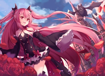 动漫 动漫女孩 AI艺术 肖像 粉色 红色 电脑壁纸 4K壁纸  6400x4000
