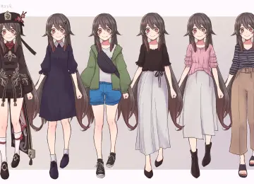 胡桃 原神 休闲 动漫 女孩 可爱 电脑壁纸 4K壁纸  5000x2917