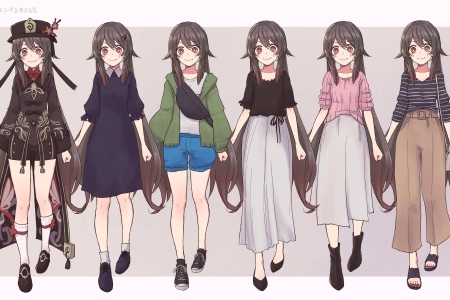 胡桃 原神 休闲 动漫 女孩 可爱 电脑壁纸 4K壁纸 5000x2917