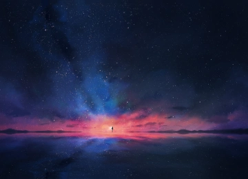空间 星星 图片 天空 AI艺术 夜空 蓝色  电脑壁纸 4K壁纸  3840x2160