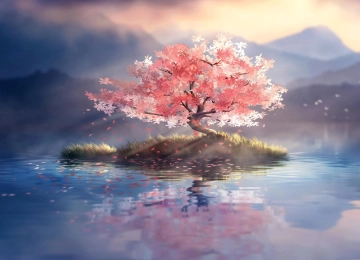树 水 自然 山 动漫  电脑壁纸 4K壁纸  3840x2160