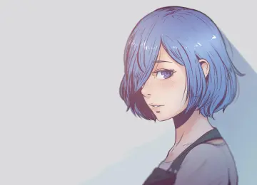 蓝色头发 女人 东京食尸鬼 4K壁纸  3840x2160