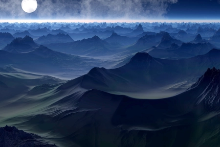 山 夜 抽象 AI艺术 自然 风景 抽象  电脑壁纸 4K壁纸 4400x2600