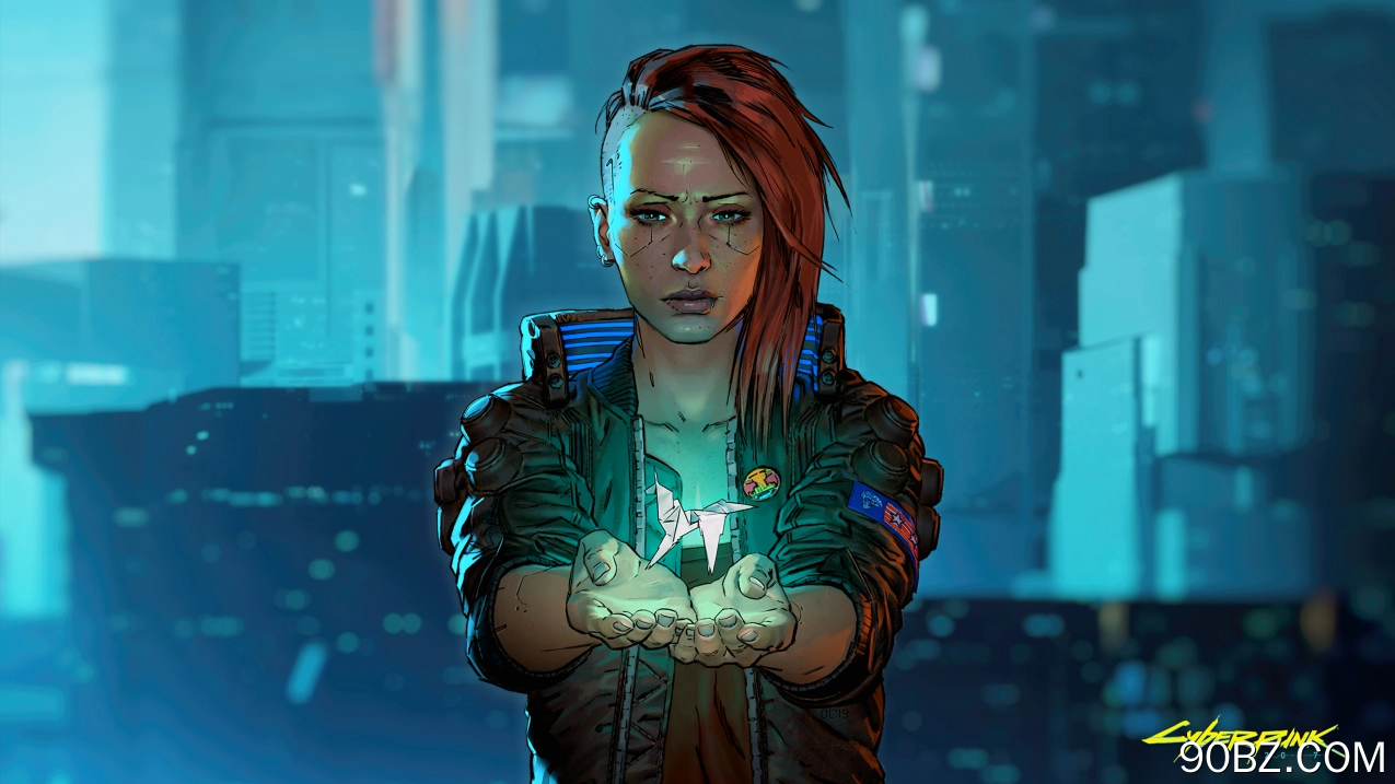 赛博朋克 红发 女孩 角色 游戏 绘画 设计 游戏CG  电脑壁纸 4K壁纸