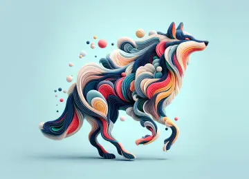 狼 软渐变 软阴影 AI艺术 明亮 多彩 电脑壁纸 4K壁纸  3840x2160