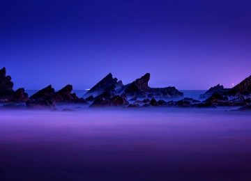 山 自然 夜 雾 4K壁纸  3840x2160