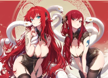 赤红 Erza 与 绯色 Rias 的 异界 交汇  3500x1750