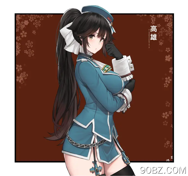 马尾辫 长发 动漫 动漫女孩 蔚蓝档案 高尾 黑发 AI艺术 艺术  电脑壁纸 4K壁纸