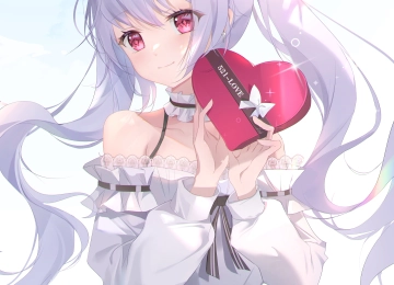 红眼 原神 动漫 女孩 科清 原图 银发 双尾 手机壁纸 4K壁纸  4480x6119