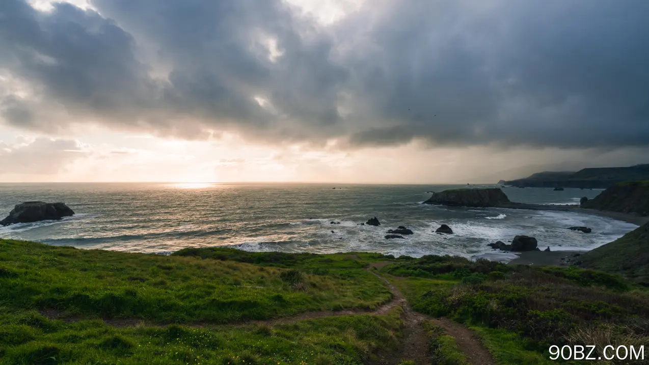 风景 自然 海 海岸 云 日落 加利福尼亚州 电脑壁纸 4K壁纸