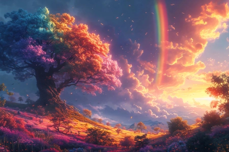 彩虹 唯美 风景 彩虹 大叔 云海 4K壁纸 3840x2160